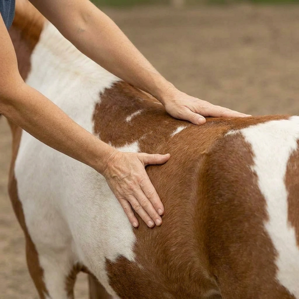 Mini horses also benefit from massage.